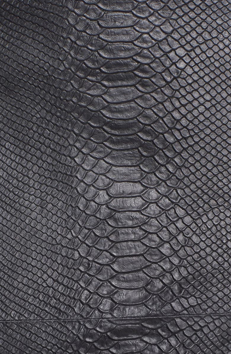 Alice + Olivia Embossed Leather Skirt, Alternate, color,