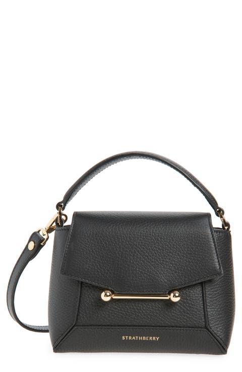 Nano Mosaic Grained Leather Top Handle Bag