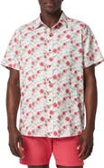 TravisMathew Techwoven Fairway Floral Short Sleeve Performance Button-Up Shirt
