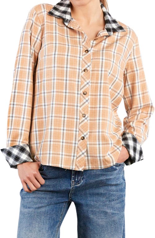 Billy T Something Plaid Shirt In Brown
