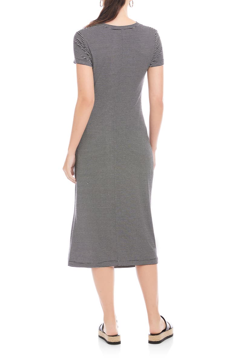 FIFTEEN TWENTY Gianna Side Knot Midi Dress, Alternate, color, Black W/ White