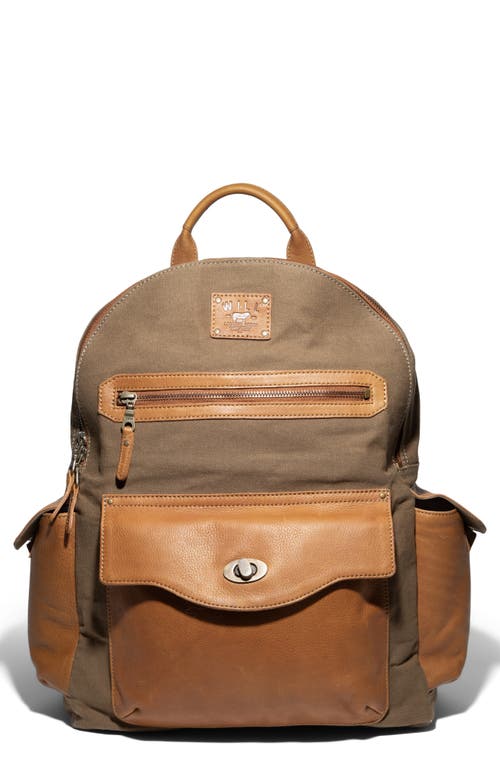 Will Leather Goods Canvas & Leather Backpack In Brown
