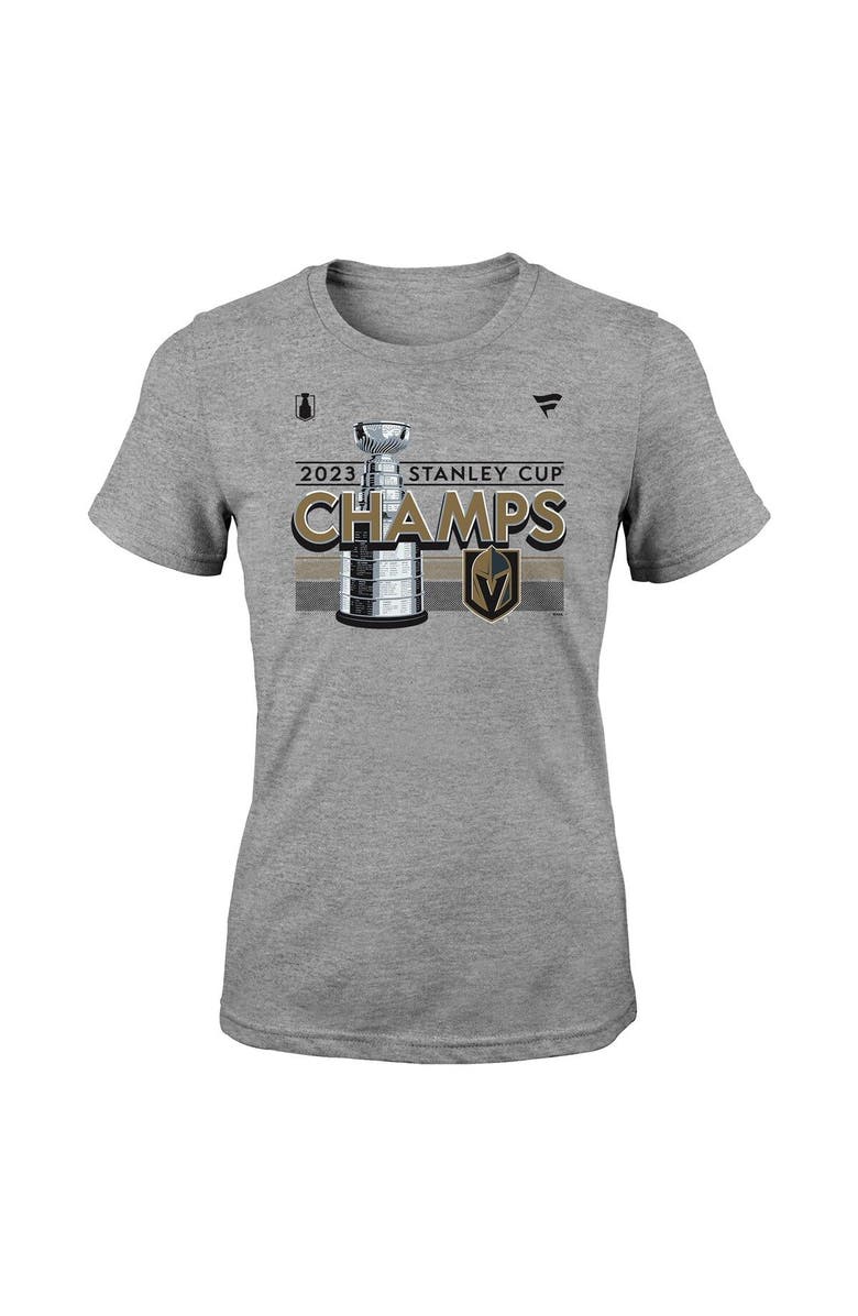 FANATICS Youth Girls Fanatics Branded  Heather Gray Vegas Golden Knights 2023 Stanley Cup Champions Locker Room T-Shirt, Alternate, color, 