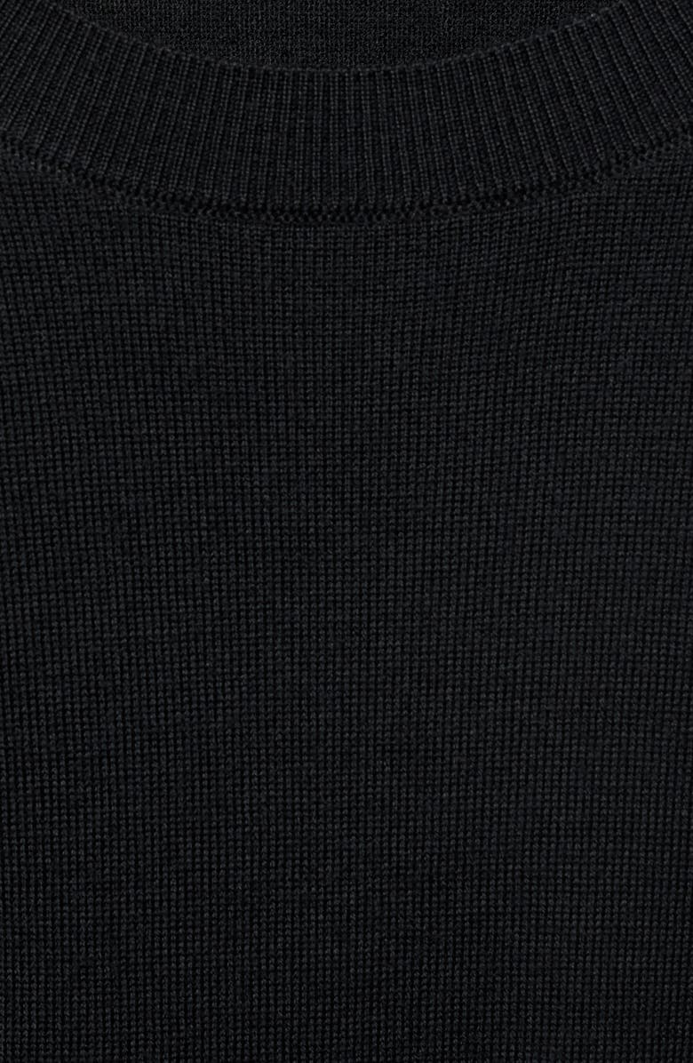 MANGO Crewneck Wool Sweater, Alternate, color, Black