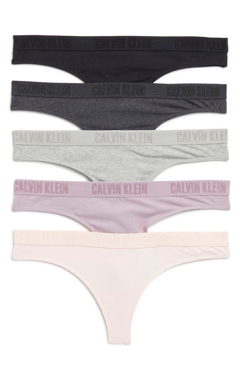 Calvin Klein Monochrome 5-Pack Thongs, Main, color, 