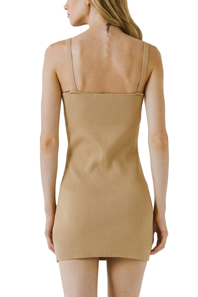 Rib Camisole Dress, Alternate, color, CAMEL
