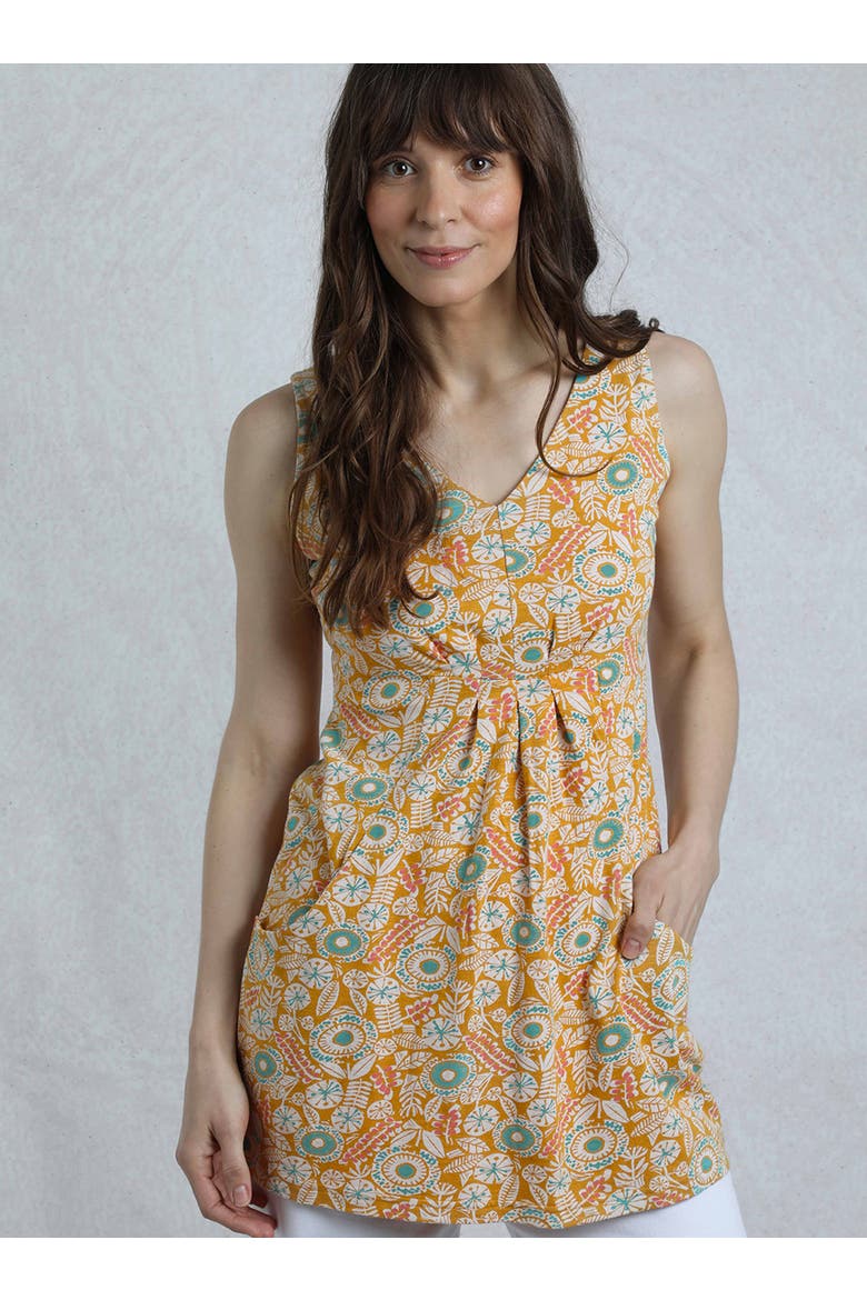 Indus Printed Jersey Tunic, Main, color, Deep Amber