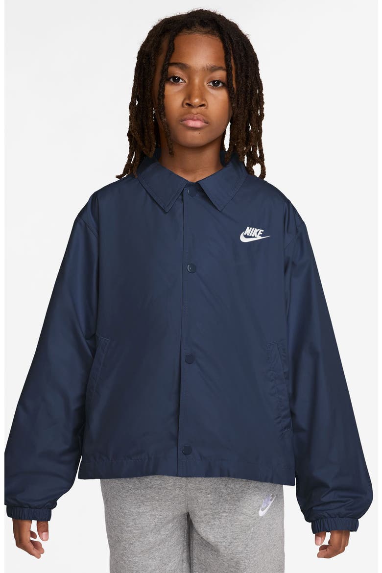 Kids' Club Water Repellent Jacket, Main, color, MIDNIGHT NAVY/ WHITE