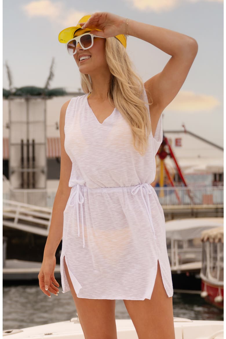 Holly Slub Cover-Up Dress, Alternate, color, WHITE