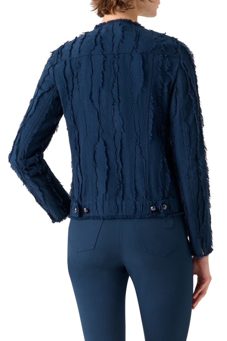 Fringe Jacquard Jacket, Alternate, color, DARK BLUE