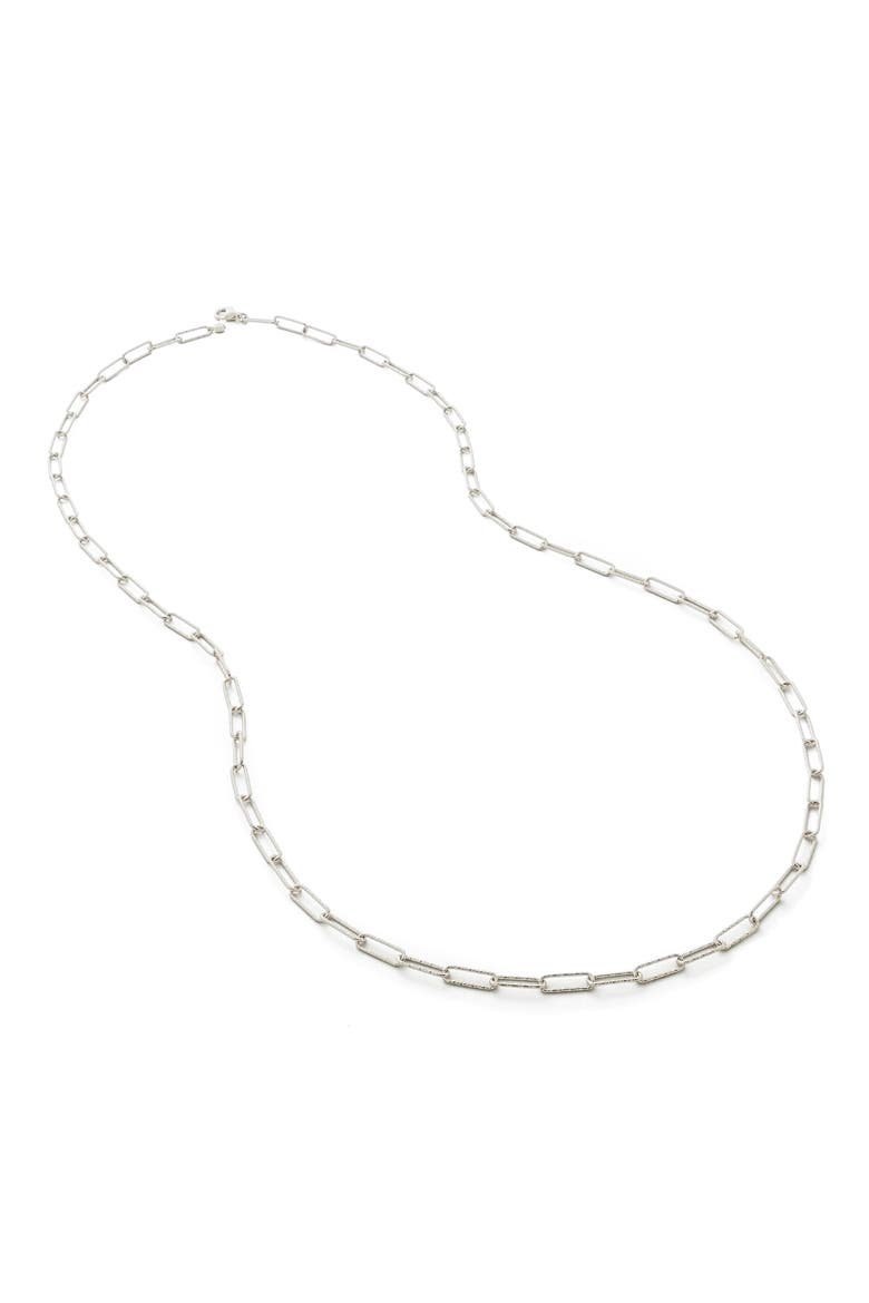 Alta Textured Chain Necklace, Main, color, SILVER