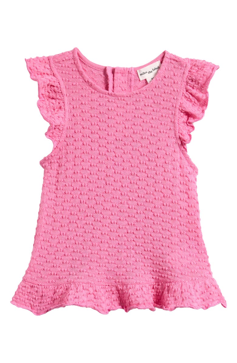 MILES THE LABEL Kids' Sleeveless Ruffle Top, Main, color, Pink