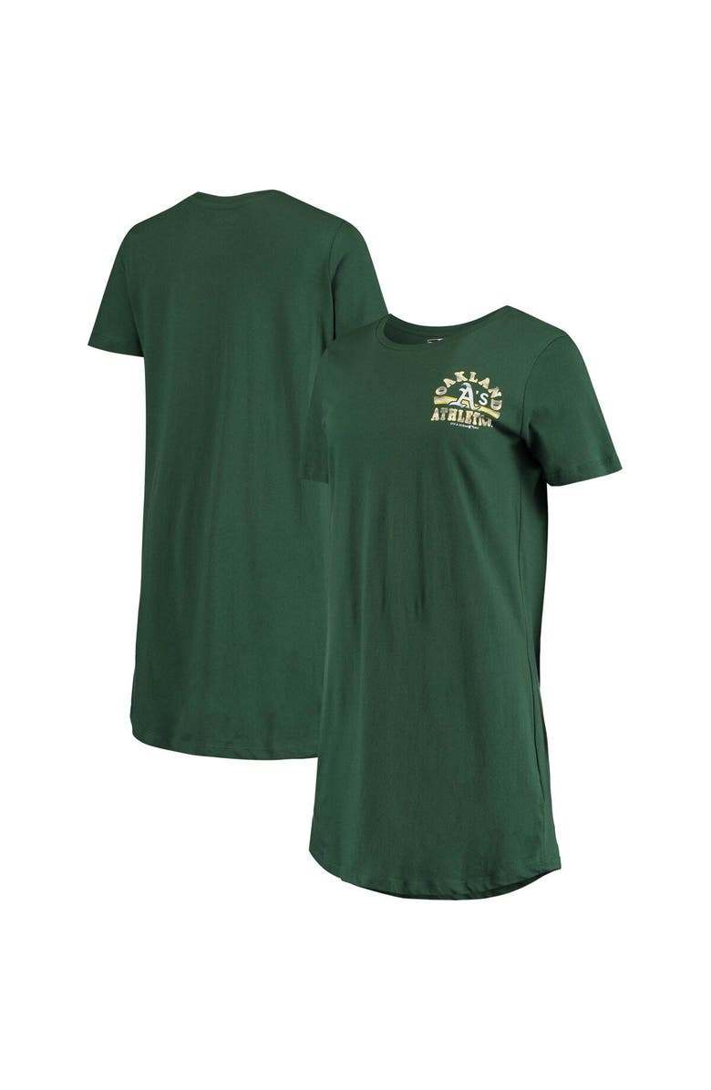 5TH AND OCEAN BY NEW ERA Women's 5th & Ocean by New Era Green Oakland Athletics Tee Dress, Main, color,