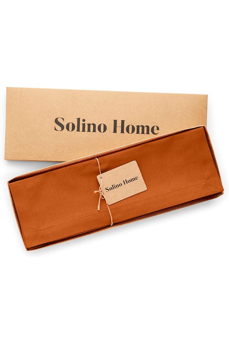 Cotton Linen Plain Placemats Set of 4, 14 x 19" - Dru, Alternate, color, Cinnamon