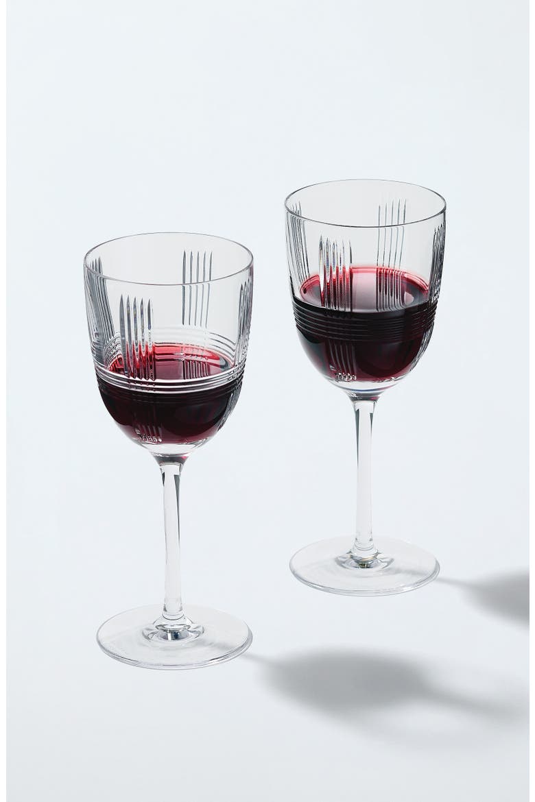 Marquis Vector Set of 2 Crystal Red Wine Glasses, Alternate, color, NONE