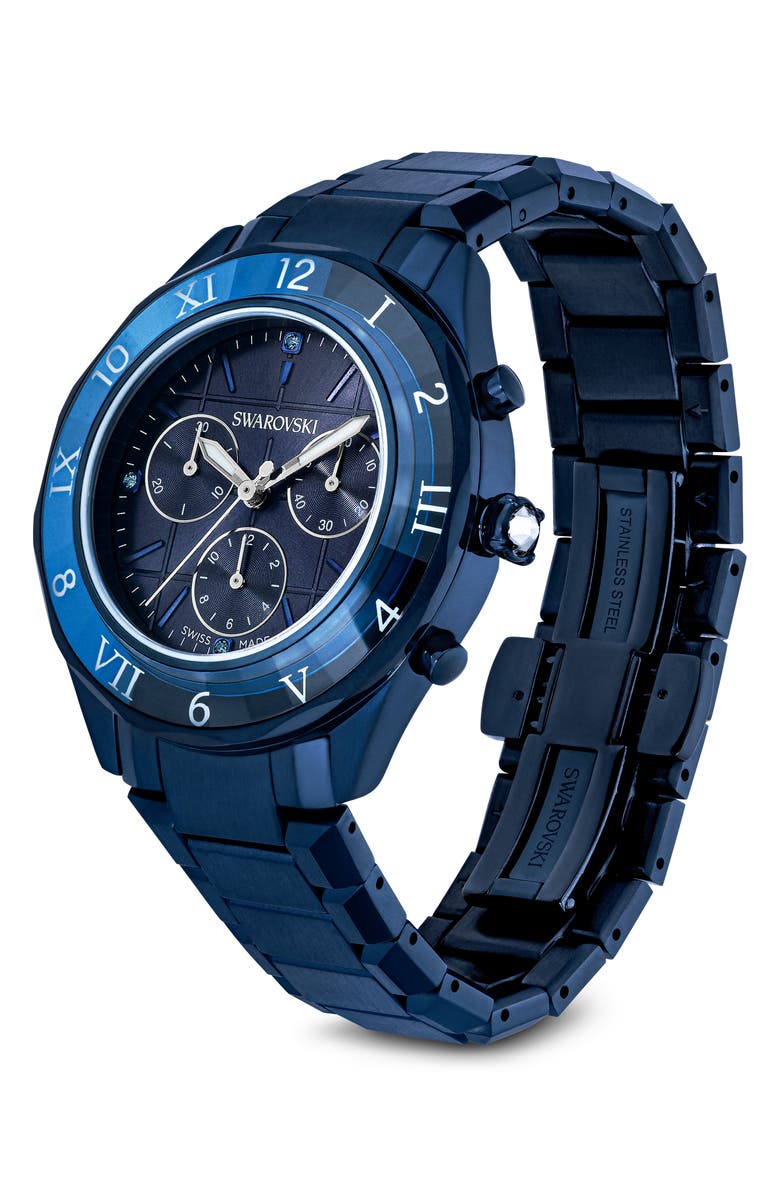 Swarovski Dextera Chronograph Bracelet Watch, 40mm, Alternate, color, Blue