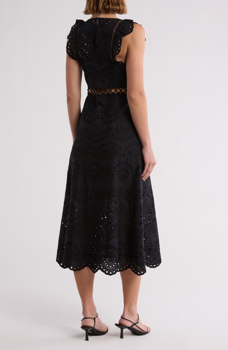 Sam Edelman Eyelet Fit & Flare Midi Dress, Alternate, color,