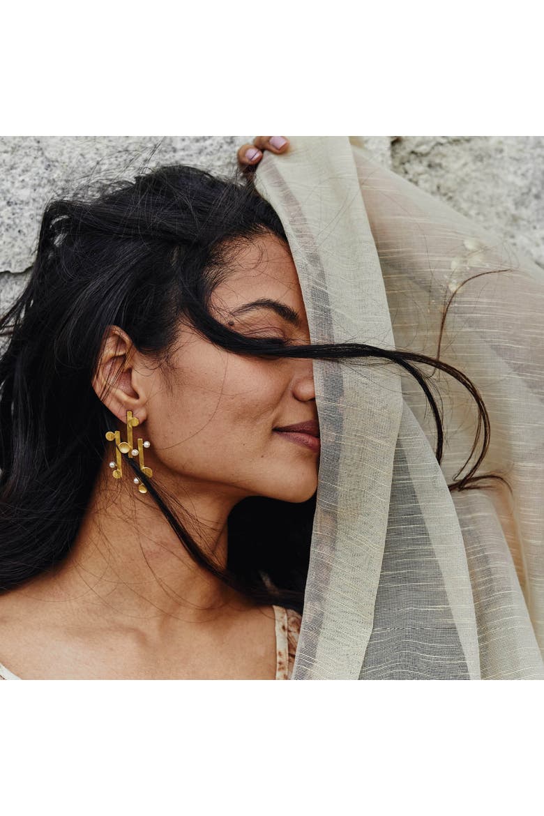 Vaara Maxi Studs, Alternate, color, Gold Plated