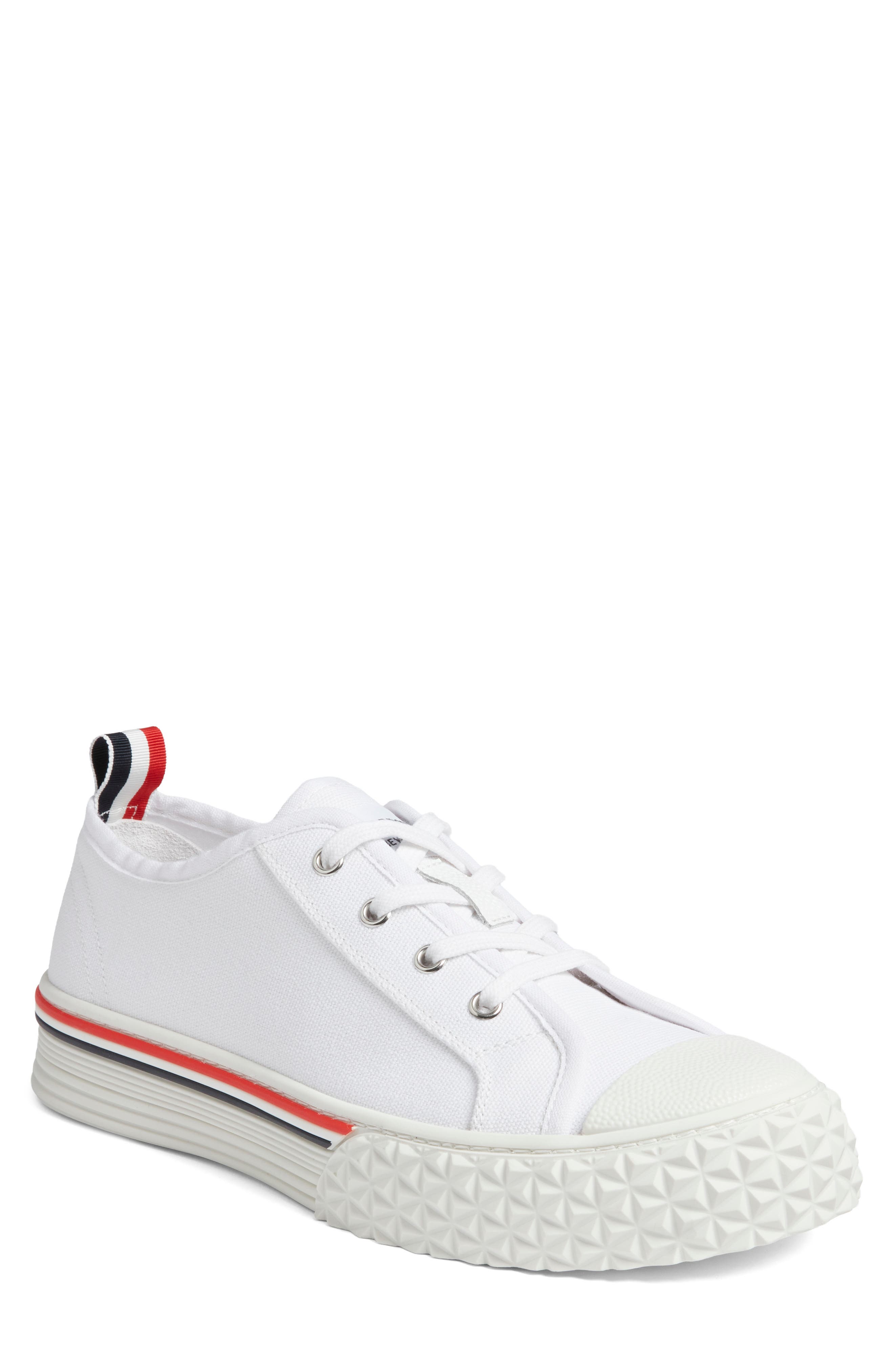 Thom Browne Collegiate Low Top Sneaker, Main, color, White