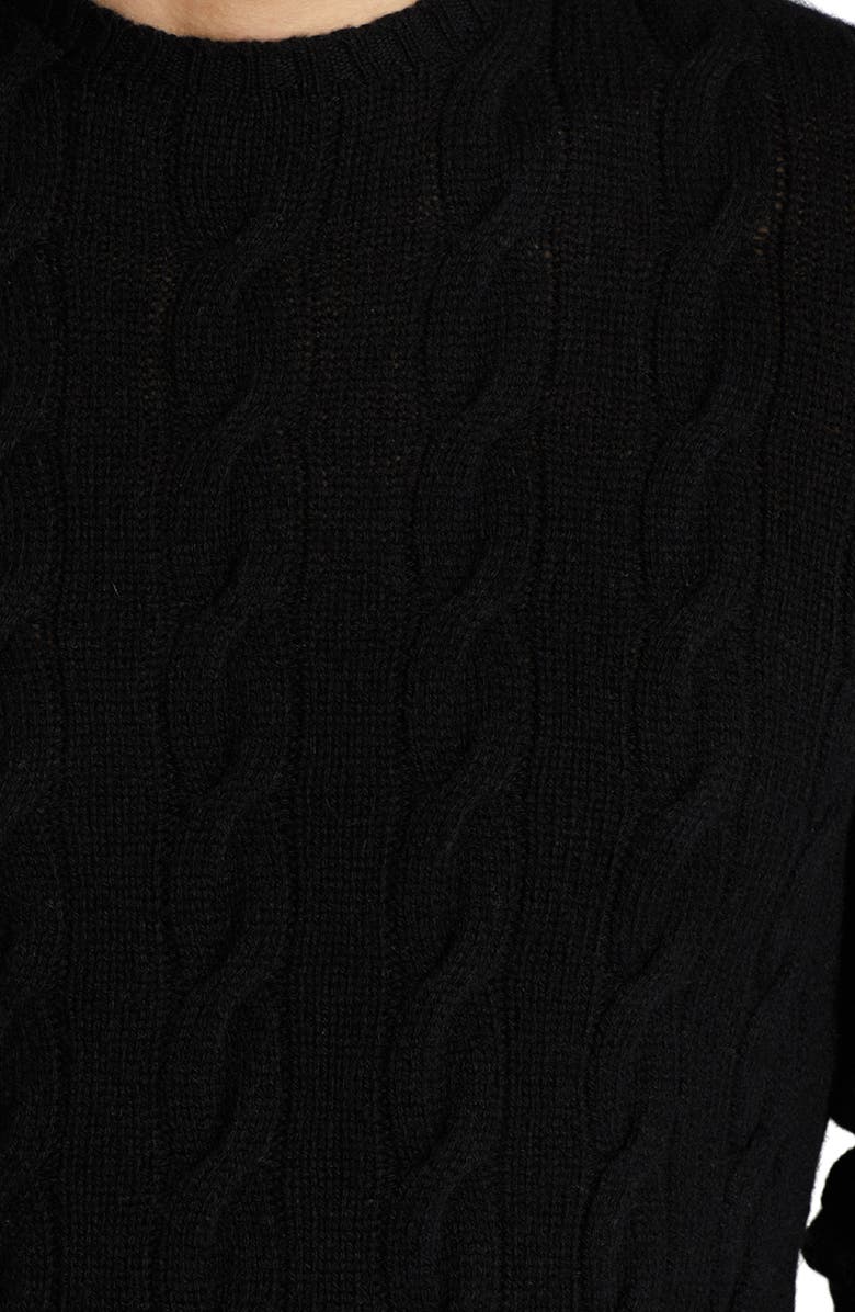 Ralph Lauren Purple Label Cable Knit Cashmere Sweater, Alternate, color, Classic Black