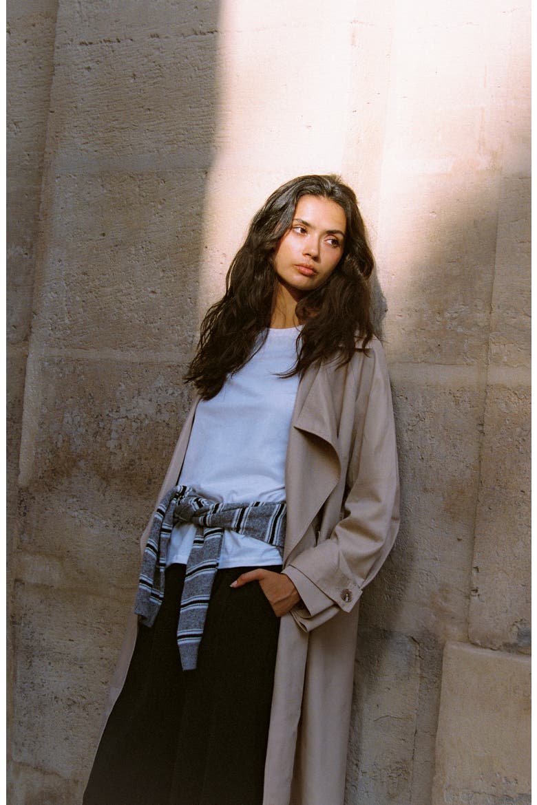 Relaxed Raglan Trench Coat, Alternate, color, OAK BARREL