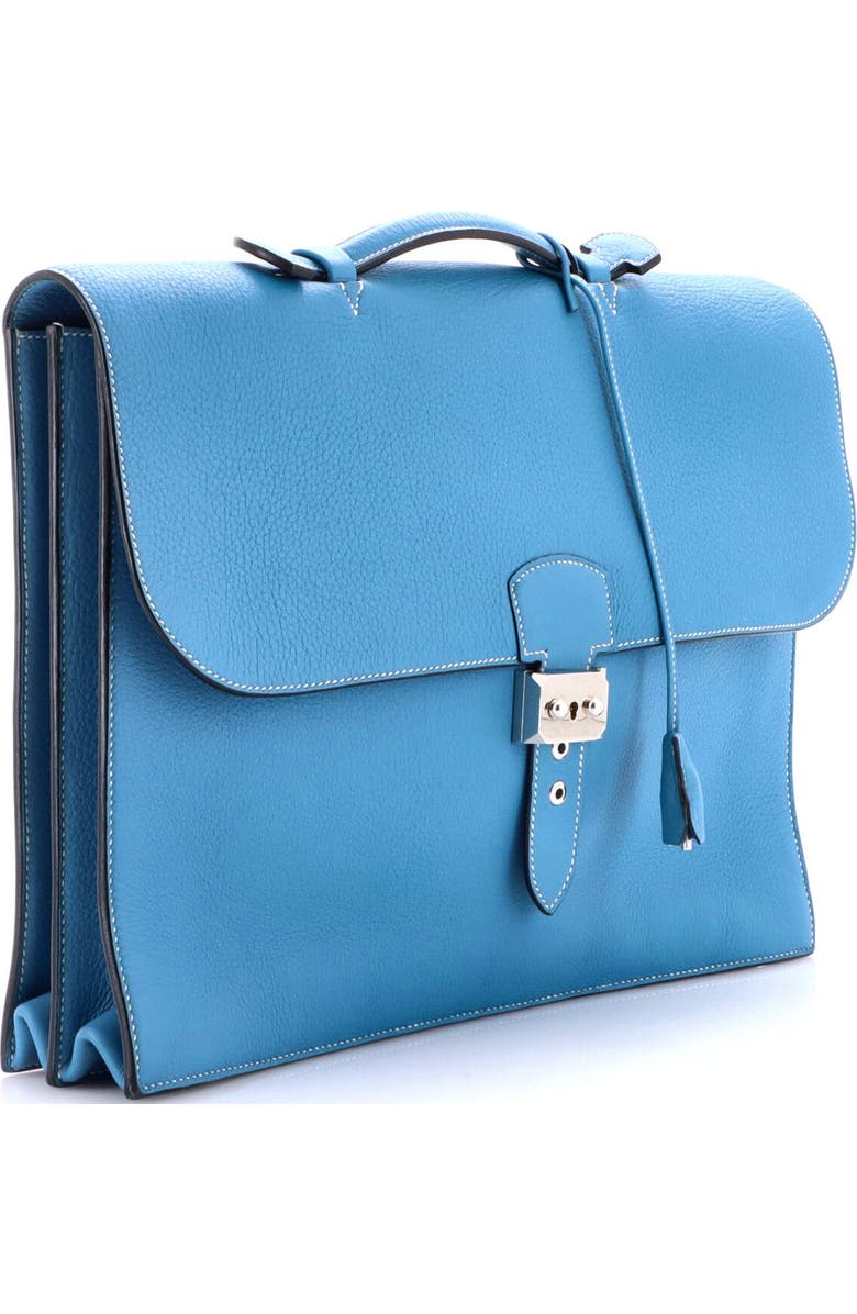 Pre-Owned Hermes Sac a Depeches Bag Togo 38, Alternate, color, Bleu Jean