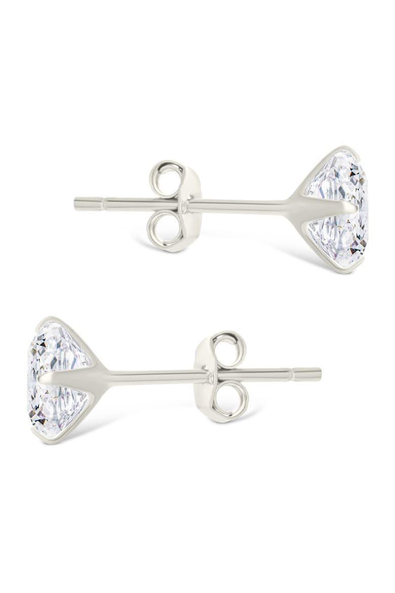 Radiant Cut Cubic Zirconia Stud Earrings, Alternate, color, SILVER