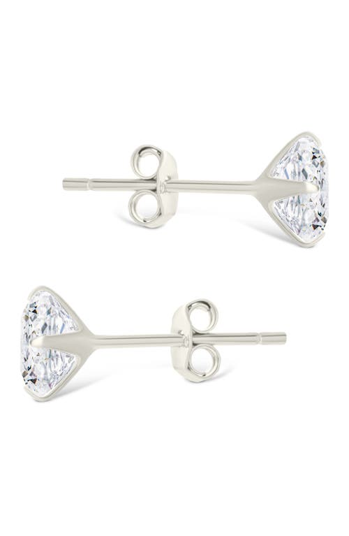 Sterling Forever Radiant Cut Cubic Zirconia Stud Earrings In Silver
