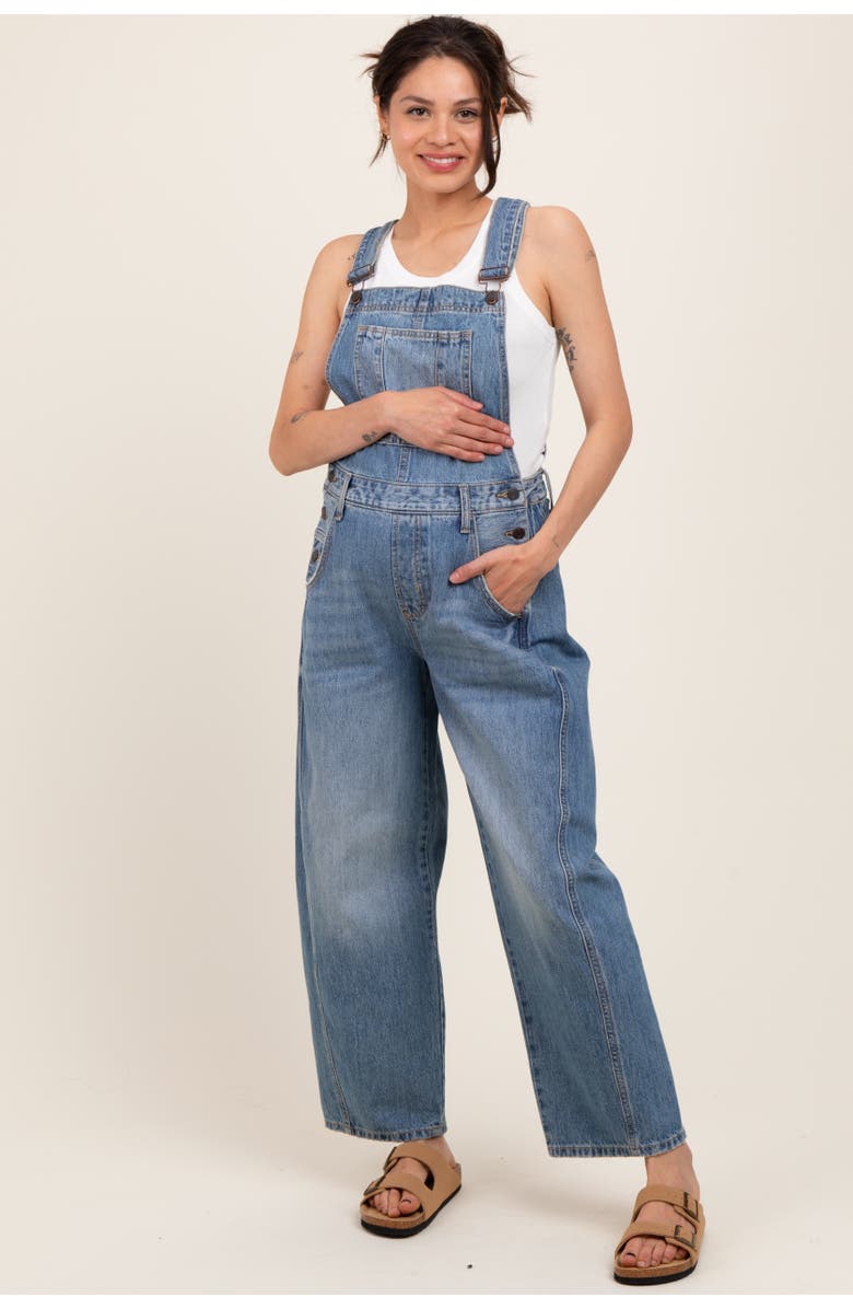 PinkBlush Barrel Leg Overalls, Alternate, color, Blue