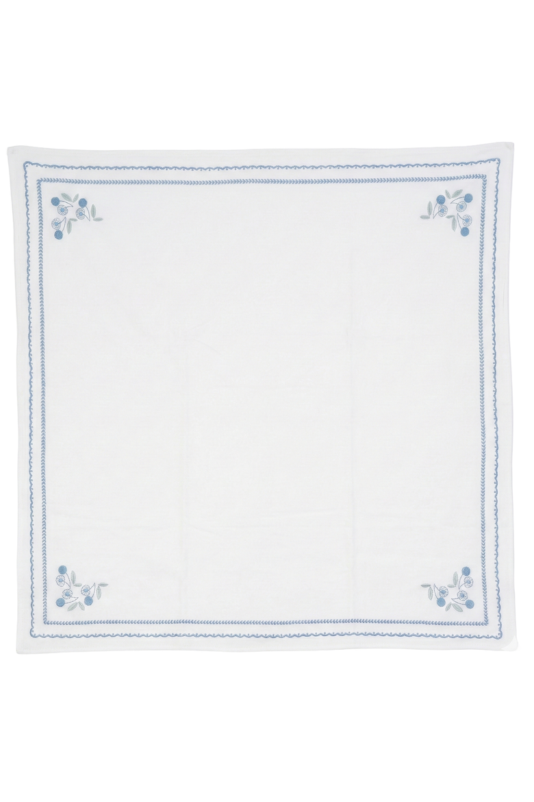 Cherry Embroidered Blanket, Main, color, White/Blue