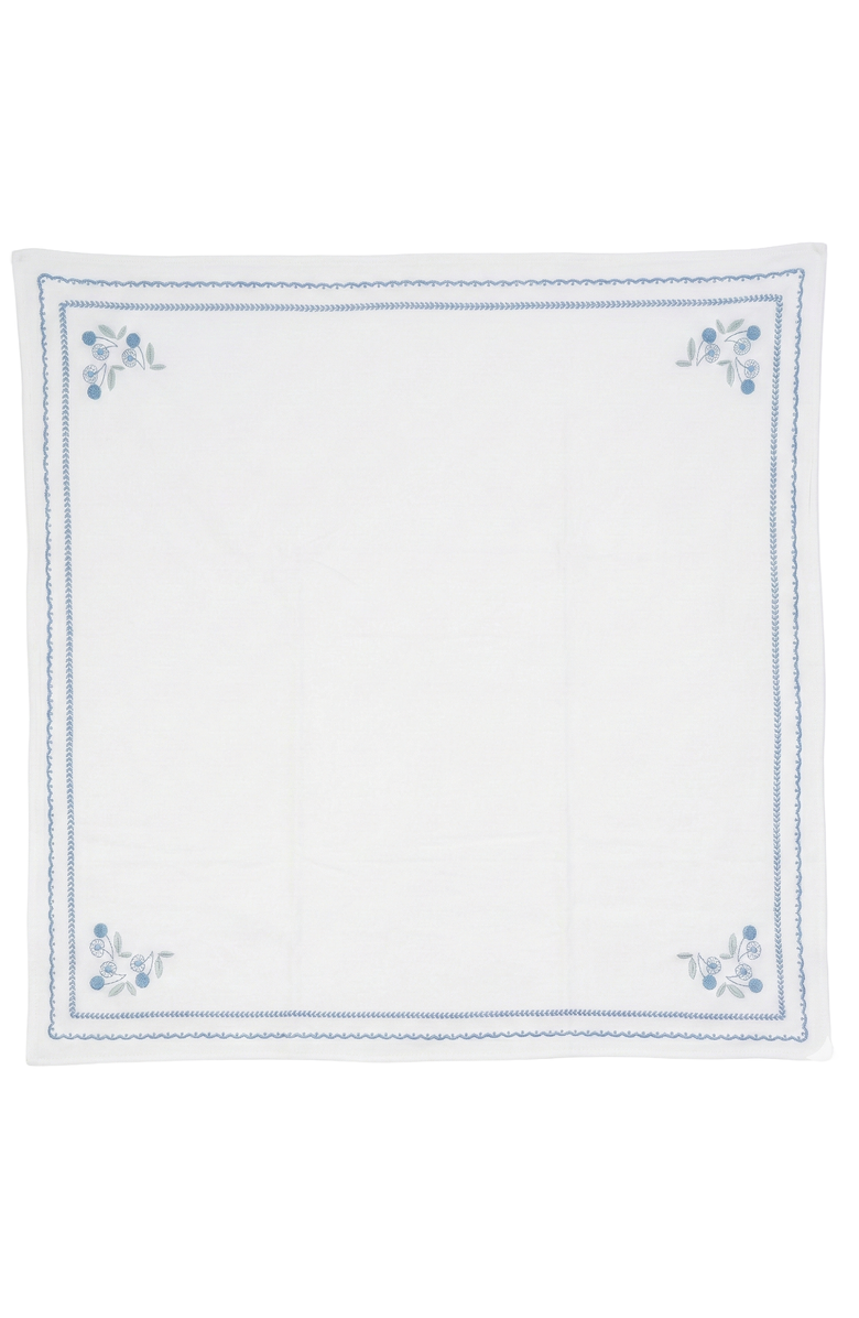 Bebe Bella Cherry Embroidered Blanket, Main, color, White/Blue