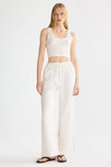 Orolay Oversized Linen Wide-Leg Drawstring Pants