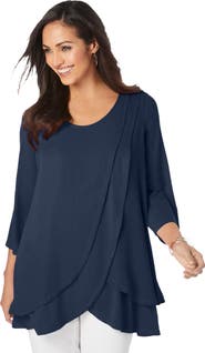 Jessica London Double-Layer High-Low Tunic
