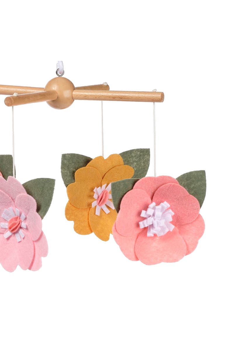 Lambs & Ivy Little Garden Felt Flowers Musical Baby Crib Mobile Soother Toy, Alternate, color, Multicolor