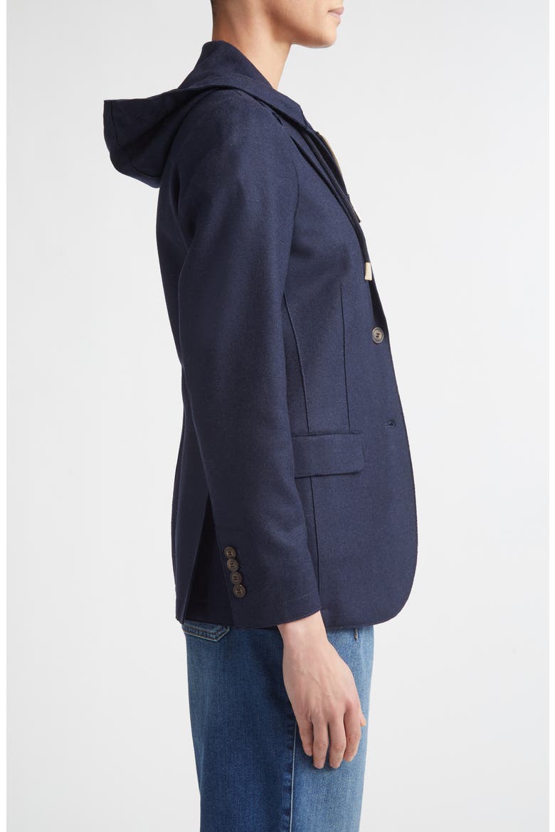 Wool Blend Flannel Blazer with Removable Hooded Bib, Alternate, color, 11 BLUE