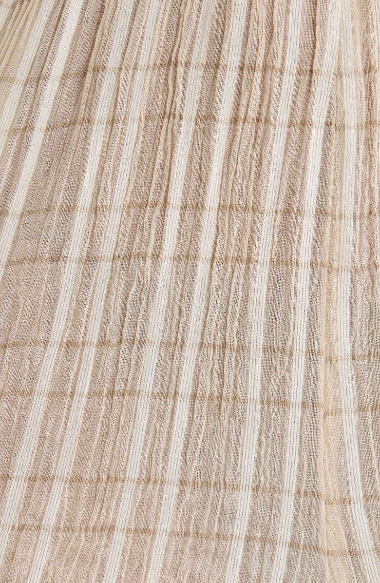 Rip Curl Paradise Check Smocked Cotton Blend Romper, Alternate, color, Off White