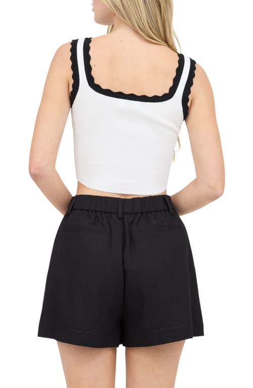 BLU PEPPER BLU PEPPER SCALLOP TRIM RIBBED CROP TOP