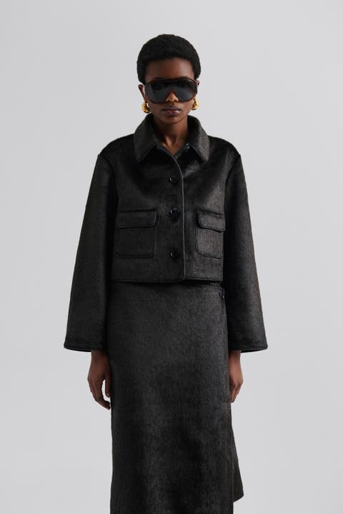 Seressa Faux Pony Hair Boxy Jacket