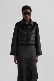Malina Seressa Faux Pony Hair Boxy Jacket