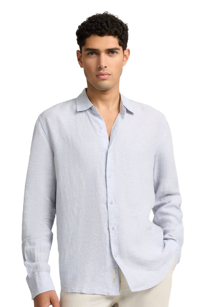 Linen Long Sleeve Shirt, Alternate, color, LIGHT GREY