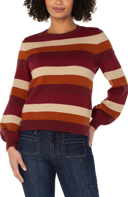 Liverpool Los Angeles Stripe Crewneck Sweater In Multi