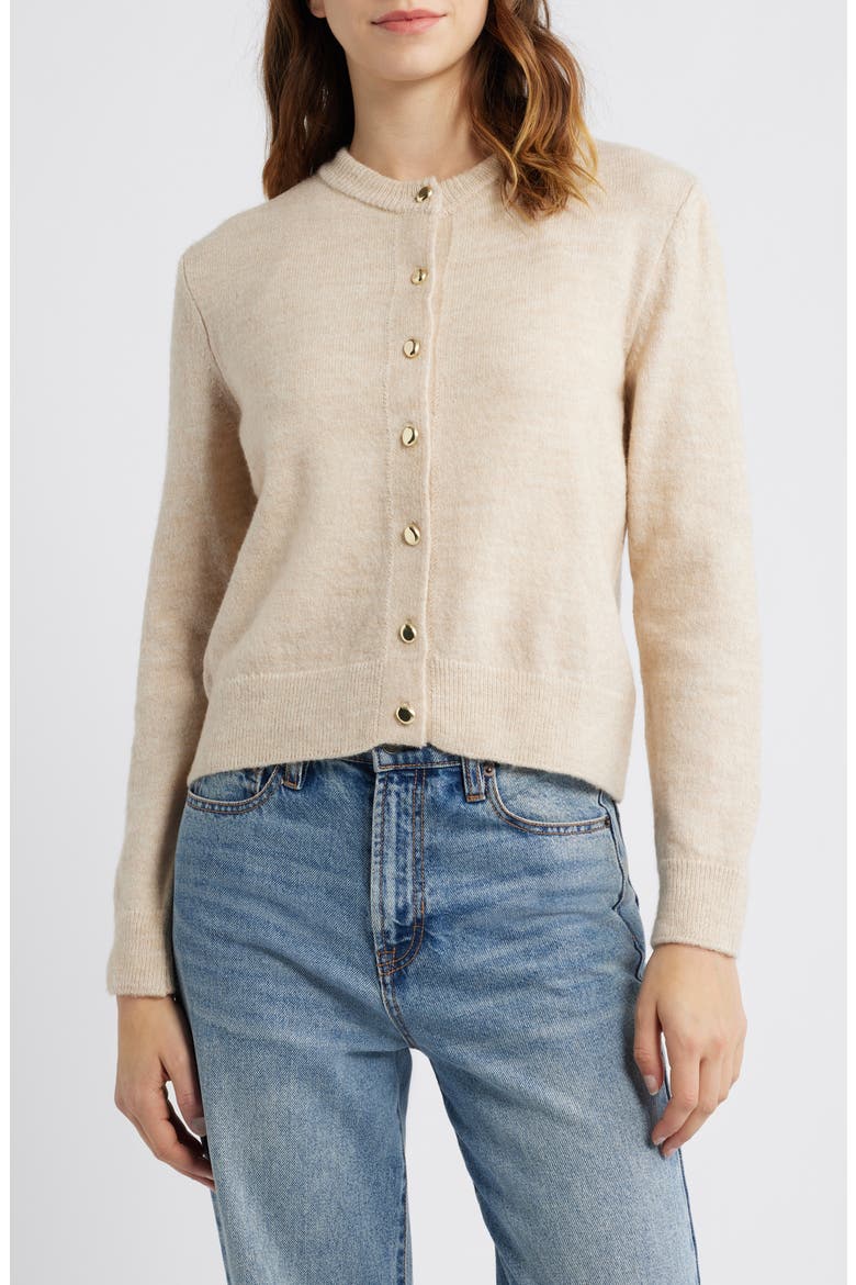 Eliote Crop Cardigan, Main, color, ECRU