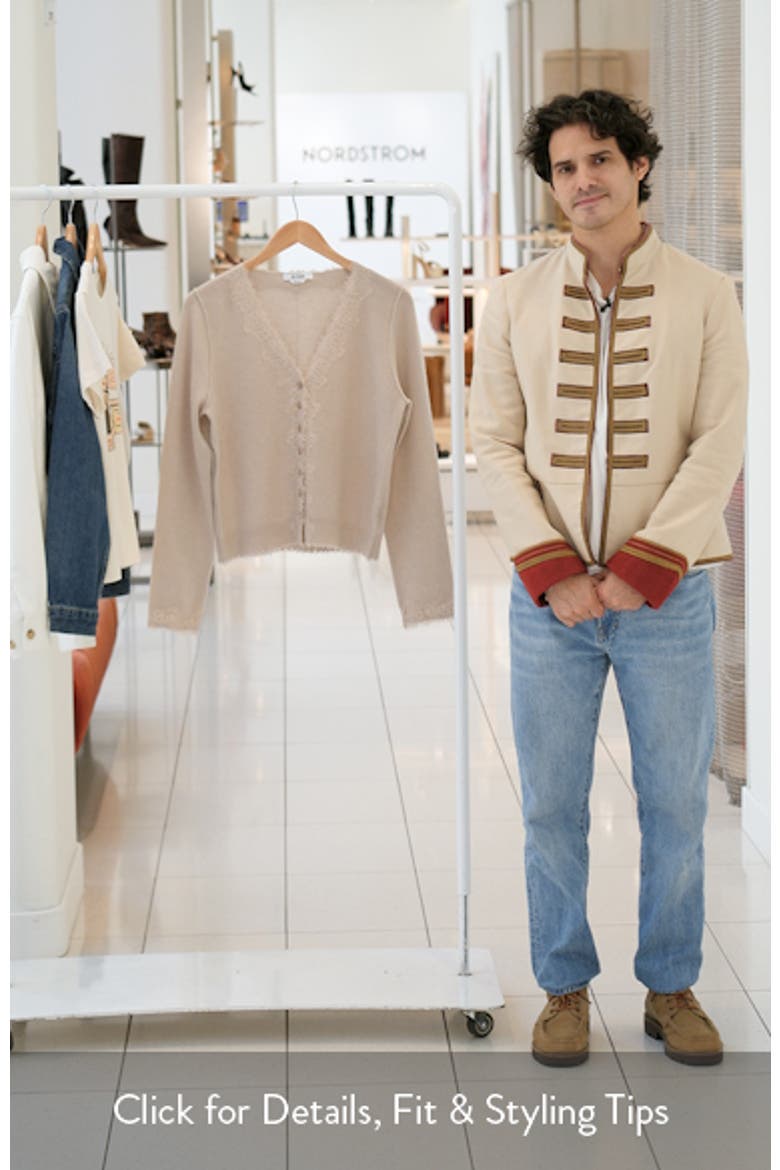 Ruby Lace Trim Cashmere Cardigan video