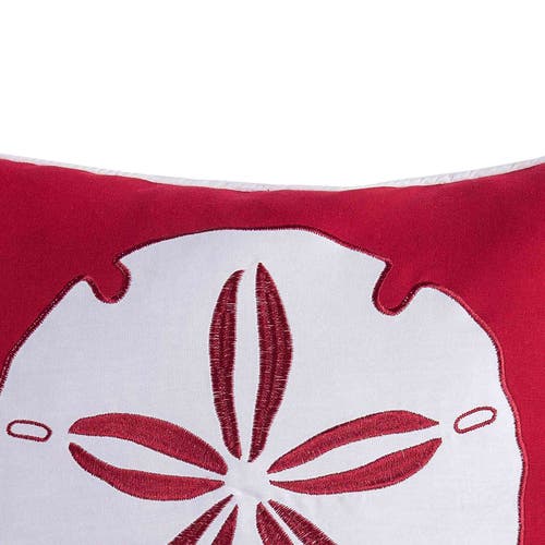 C & F Home C&f Home Sea Life Sand Dollar Christmas Throw Pillow, 18" X 18" In Red