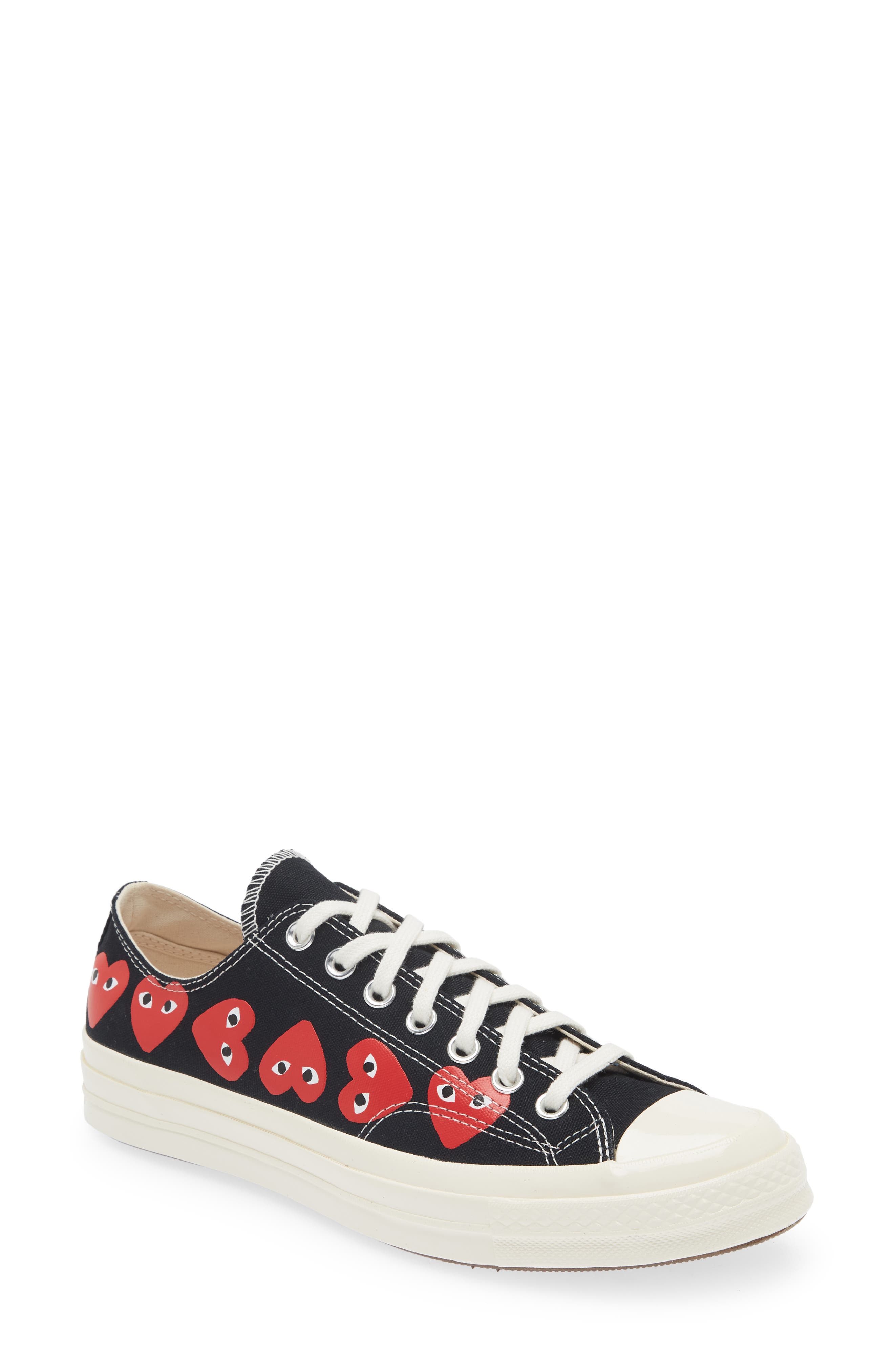 Comme des Garçons PLAY x Converse Gender Inclusive Chuck Taylor<sup>®</sup> Heart Low Top Sneaker, Main, color, 