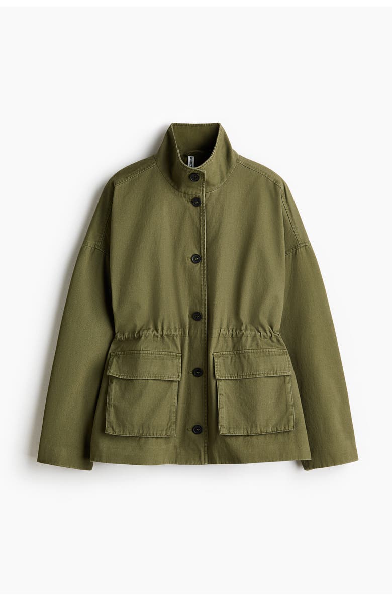H&M Twill Jacket, Main, color, Khaki Green
