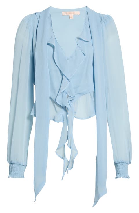 Ruffle Crop Chiffon Top