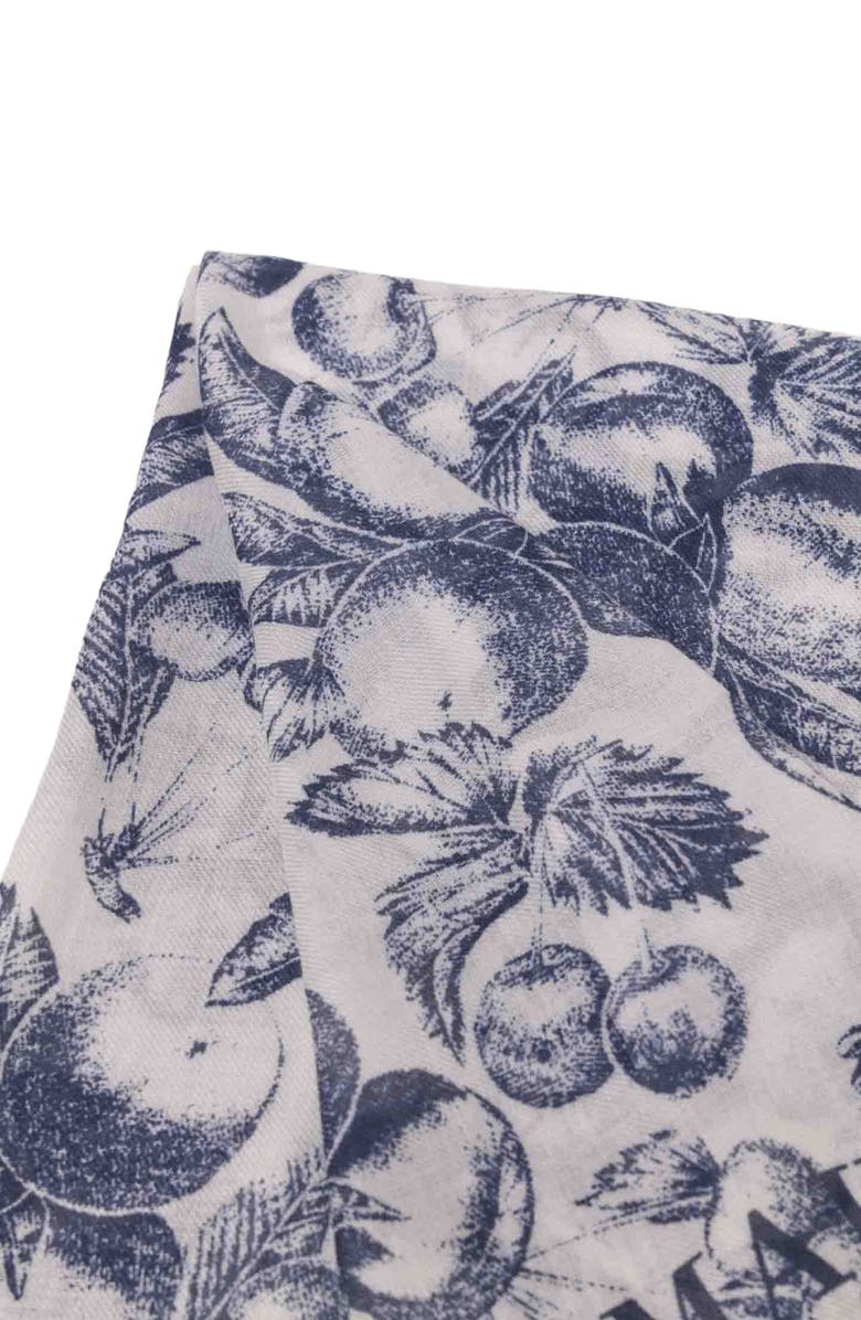 maje Fruit print shawl, Alternate, color, Blue Fruits Print