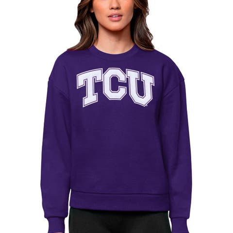 Women's Antigua Purple TCU Horned Frogs Victory Crewneck Pullover Sweatshirt