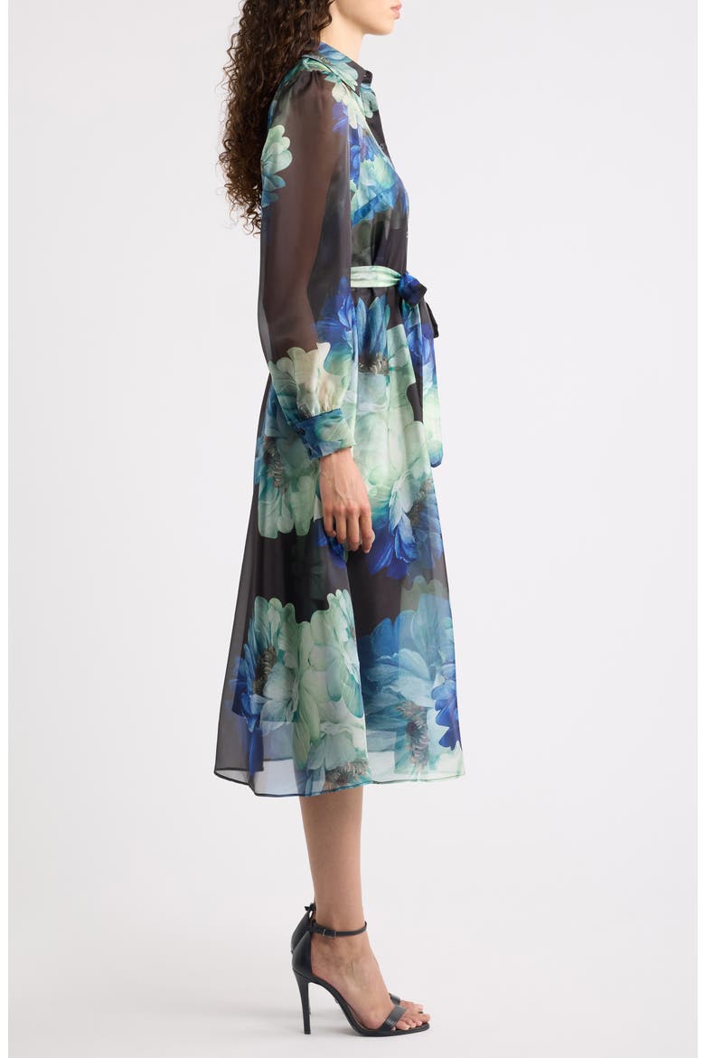 The Romy Floral Long Sleeve Midi Shirtdress, Alternate, color, TWILIGHT FLORAL
